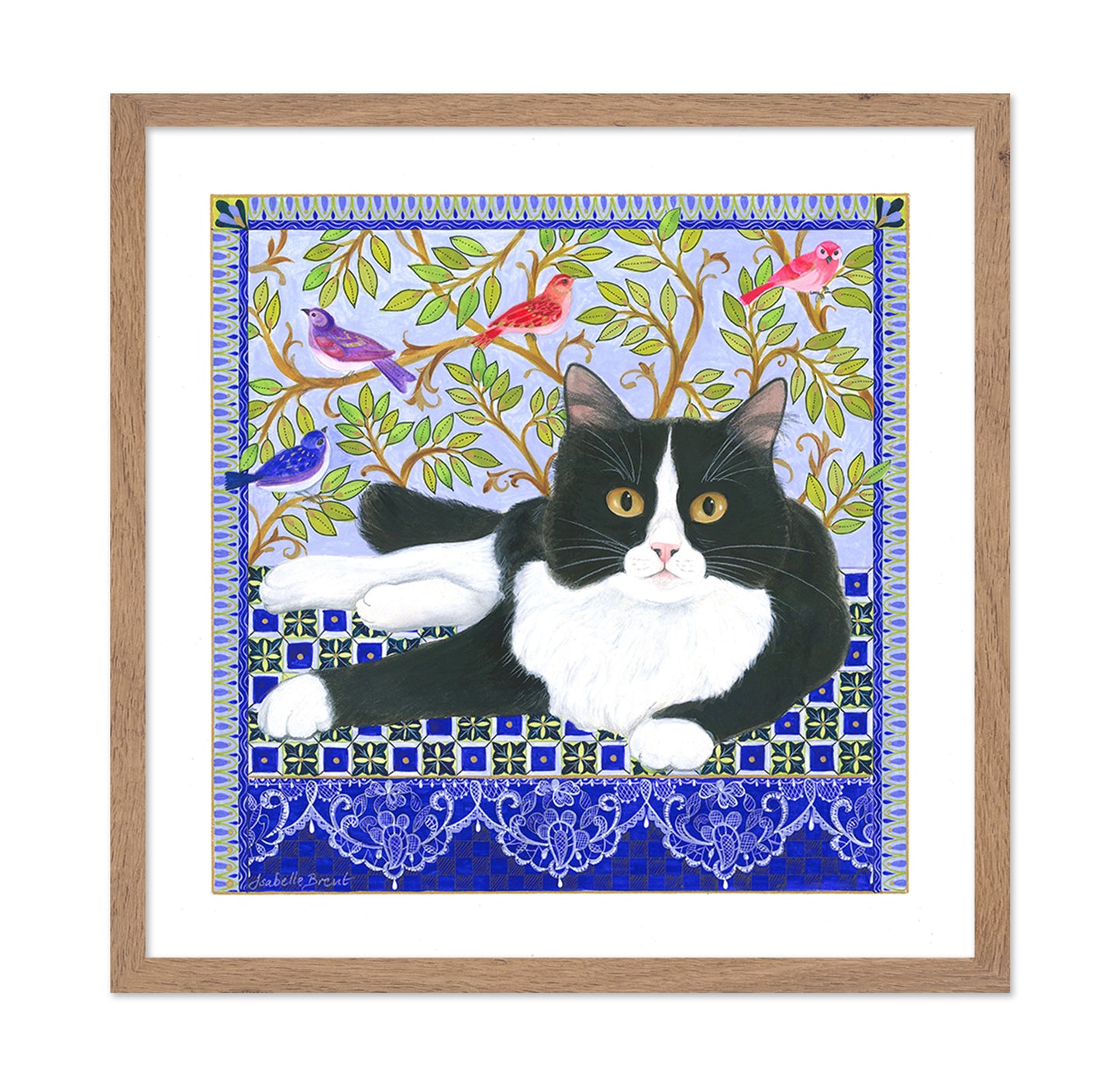 Tuxedo Cat and Birds