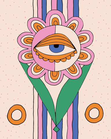 Evil Eye Flower Illustration