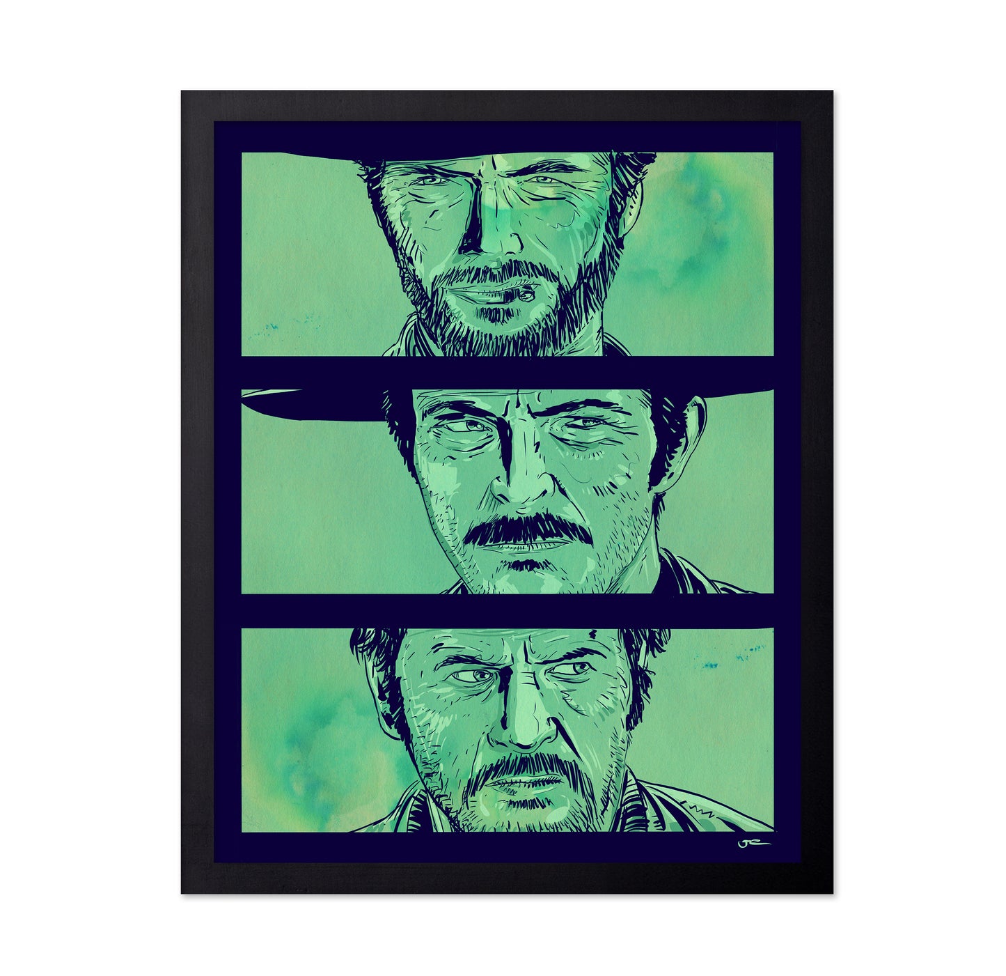 Western Cowboy Portrait Panels