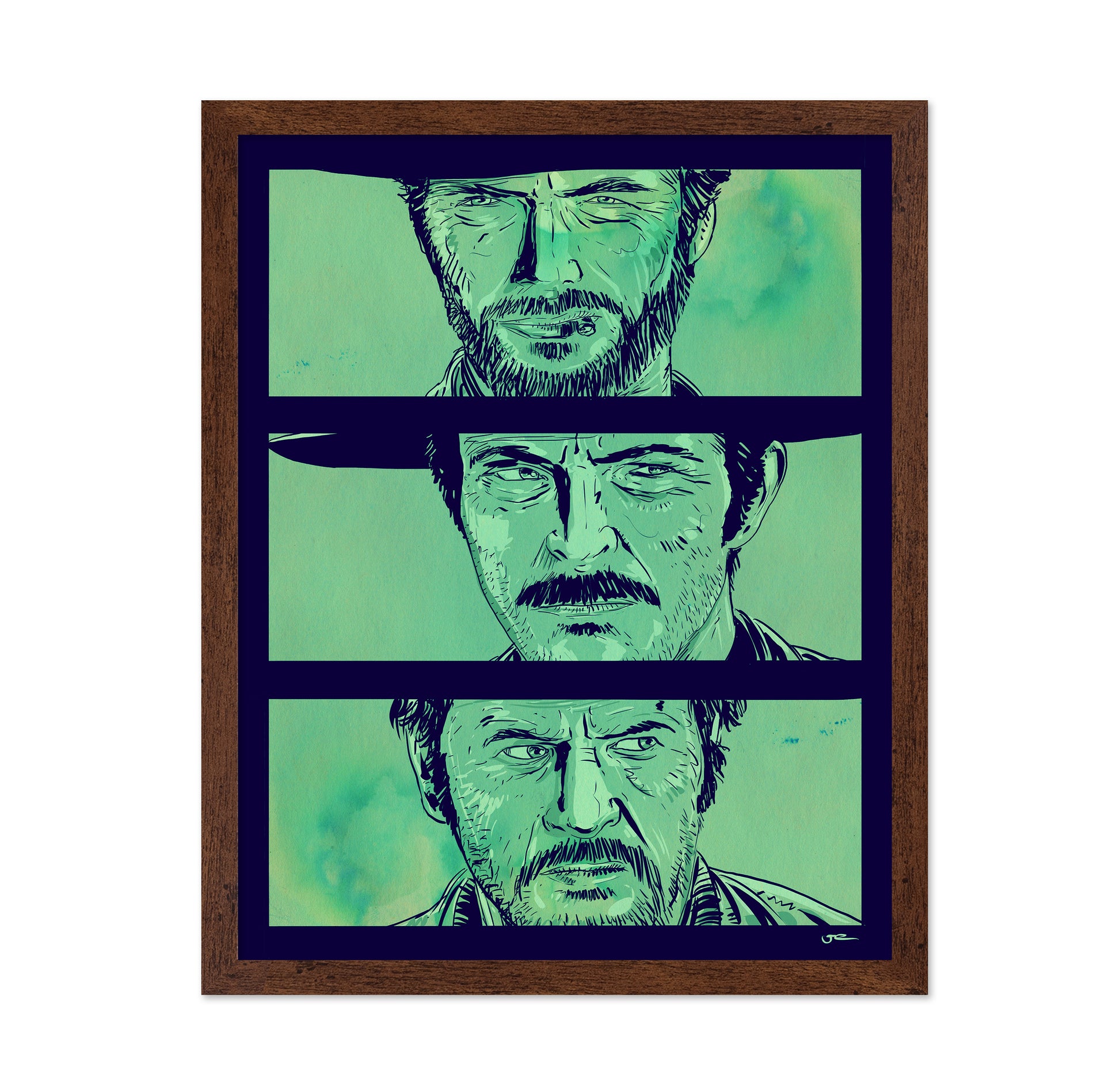 Western Cowboy Portrait Panels