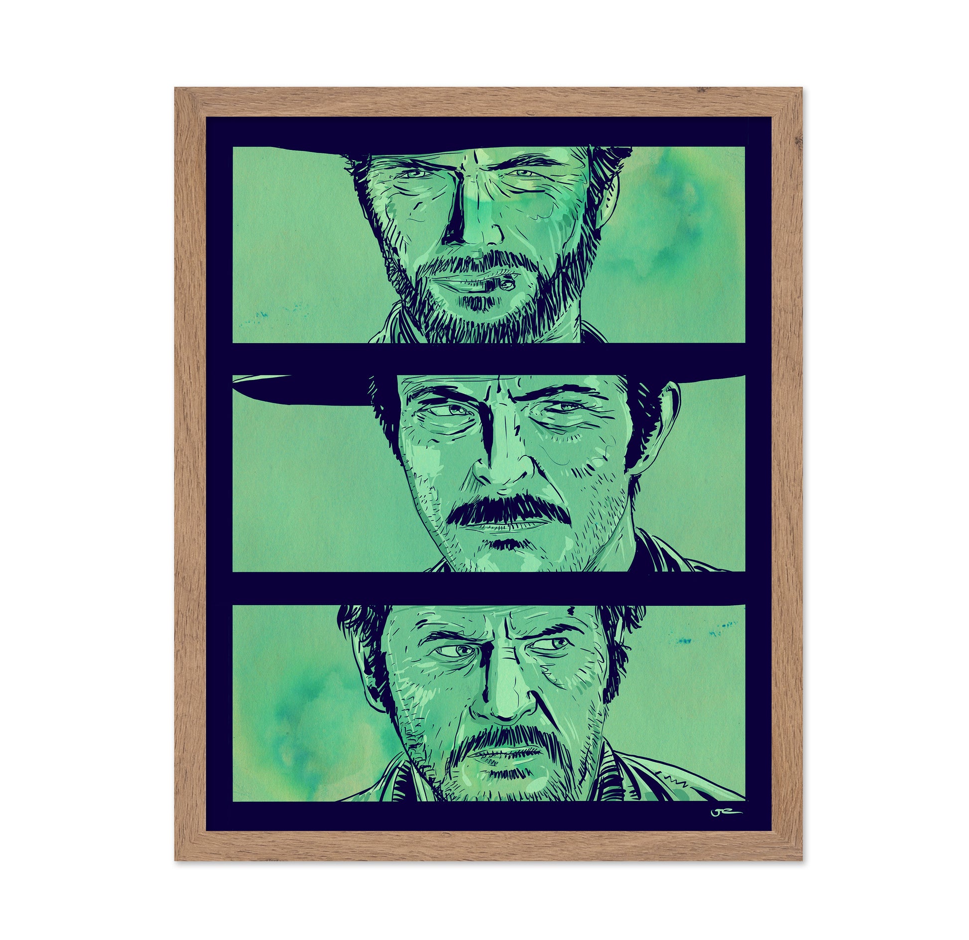 Western Cowboy Portrait Panels