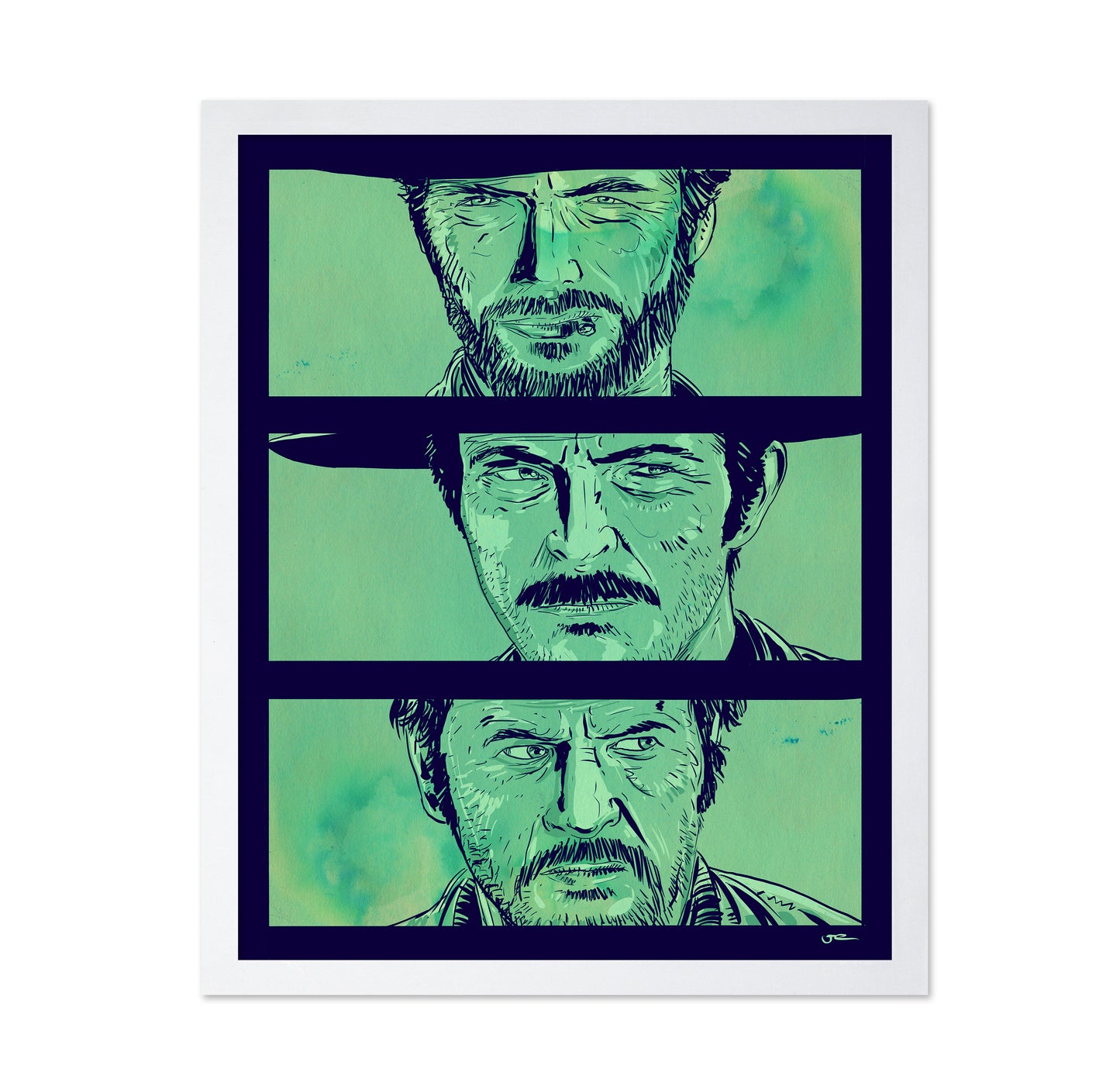 Western Cowboy Portrait Panels