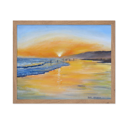 A Serene Beach Scene At Sunset
