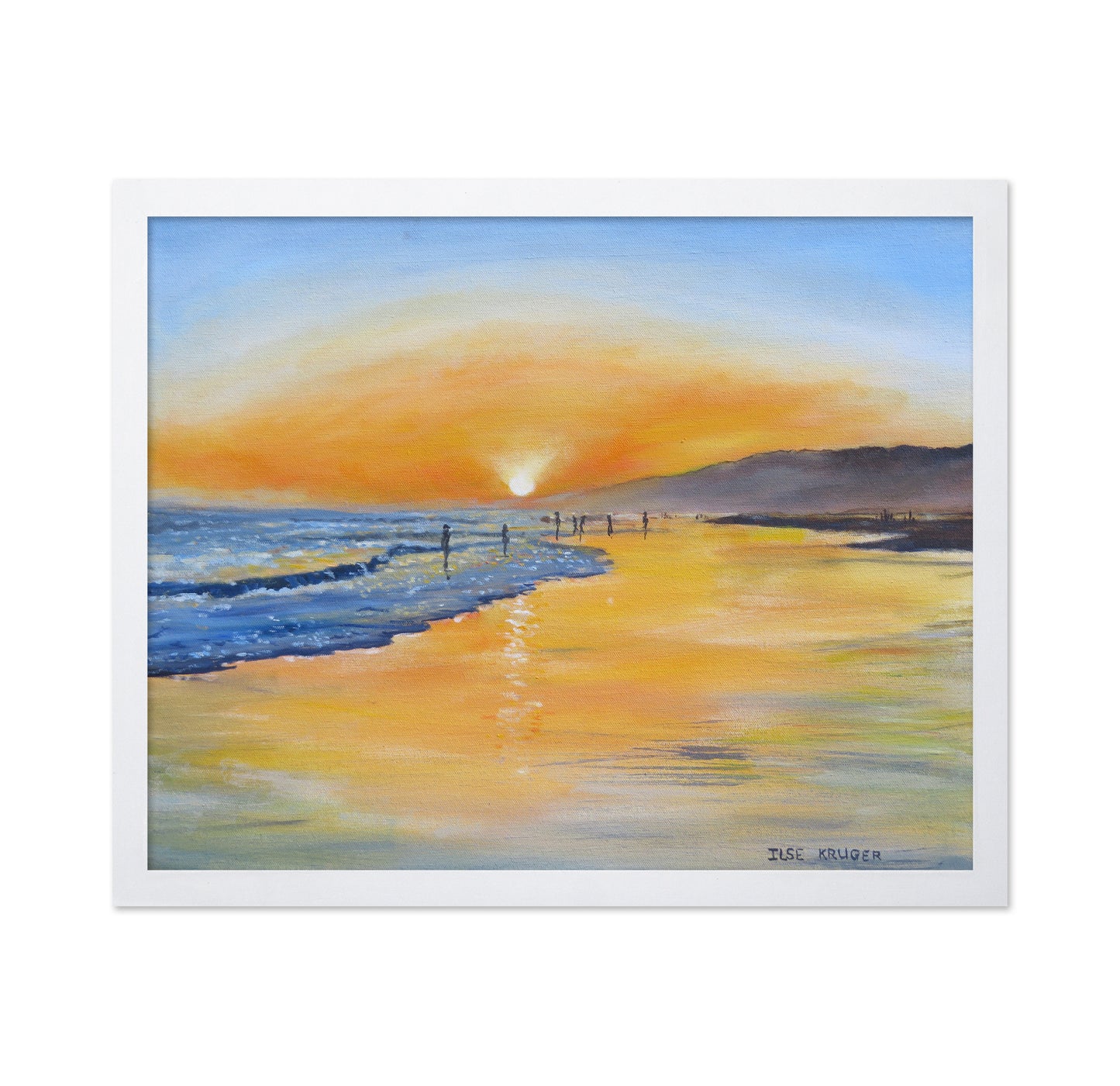 A Serene Beach Scene At Sunset