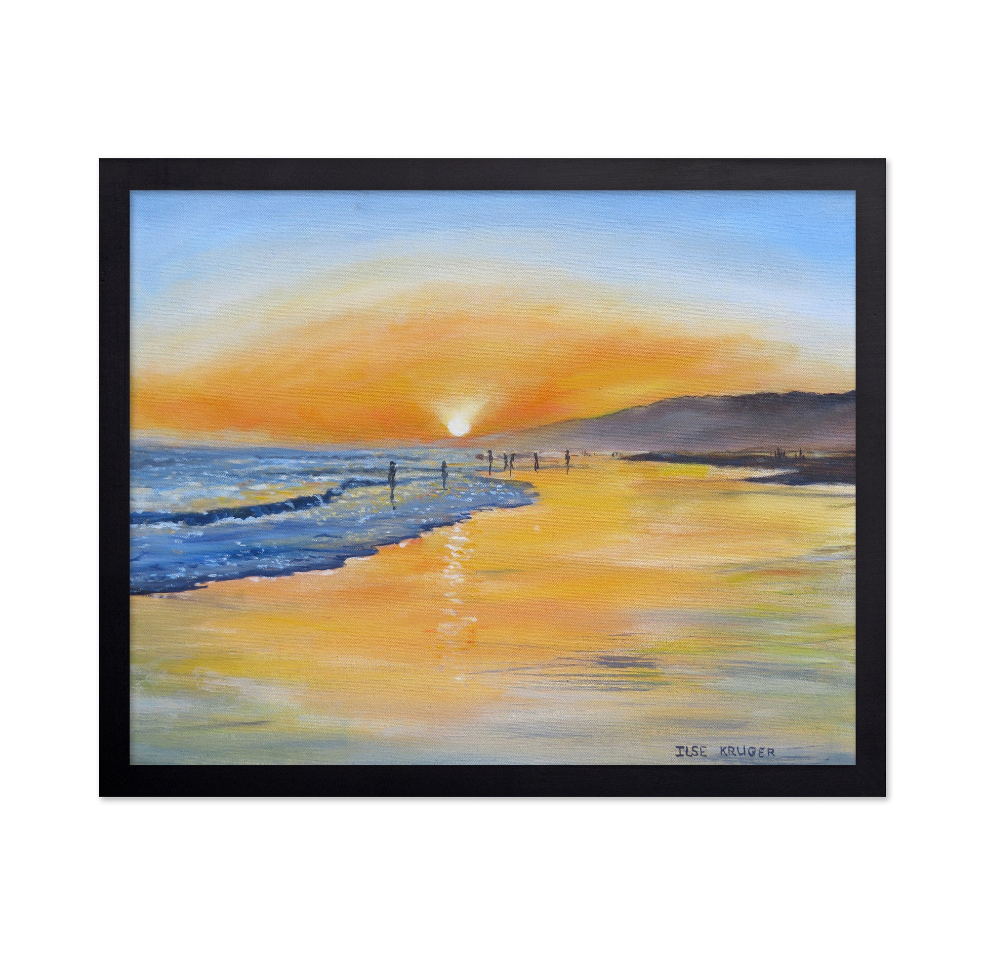 A Serene Beach Scene At Sunset