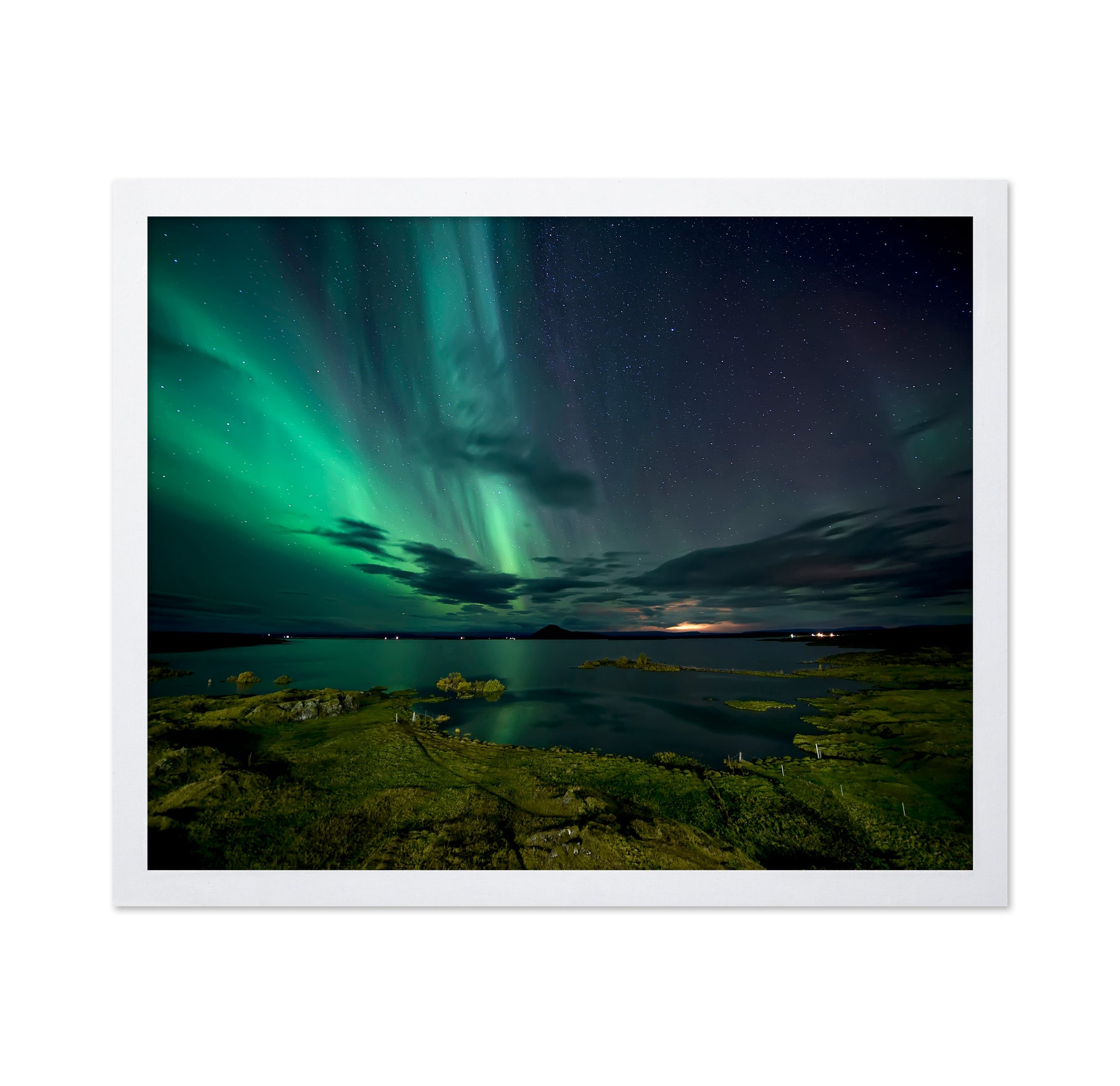 Aurora Borealis Over Lake M�vatn