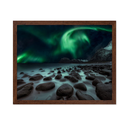 Aurora Borealis Over Uttakleiv Beach