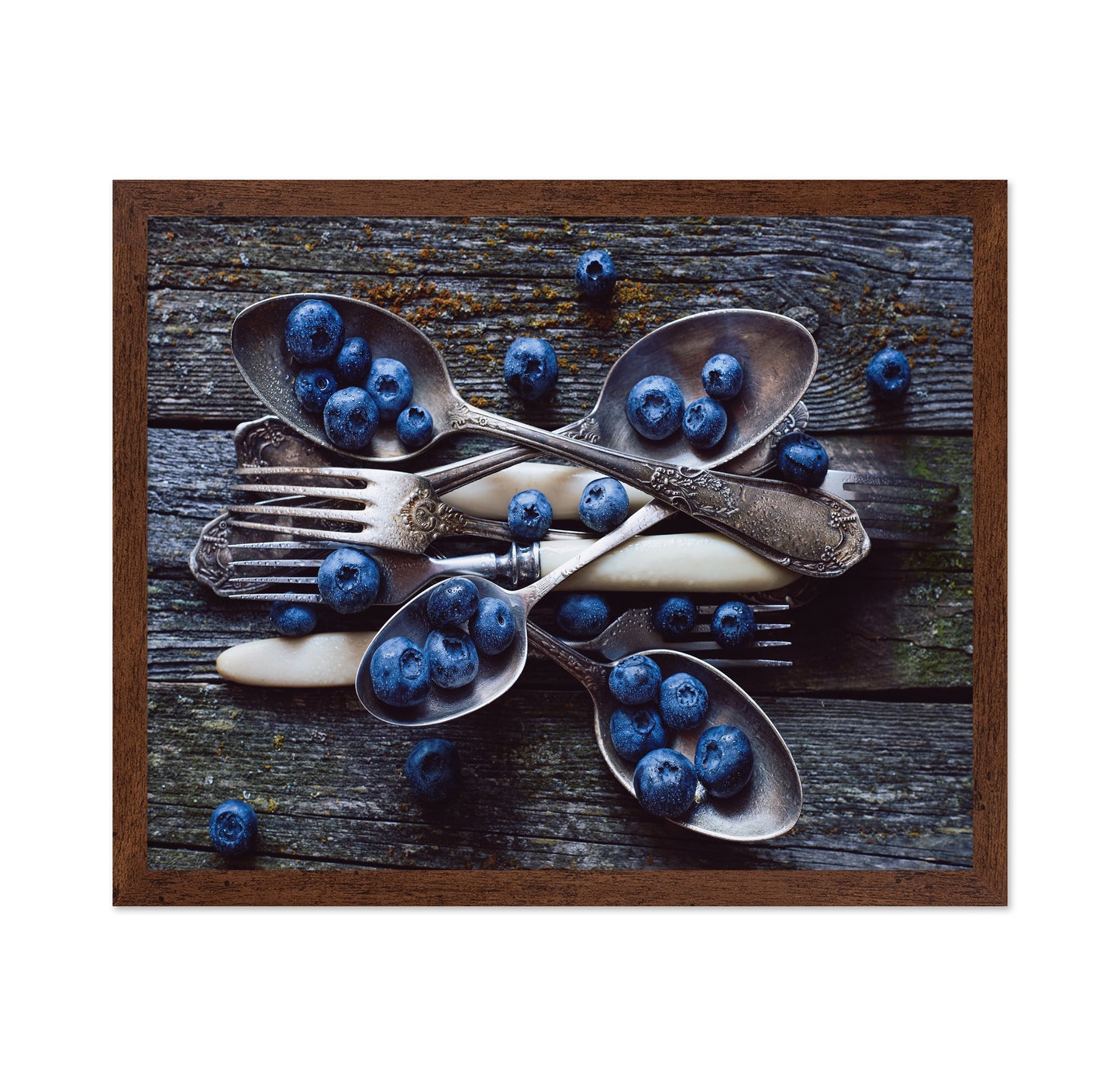 Fresh Blueberries On Weathered Wooden Planks