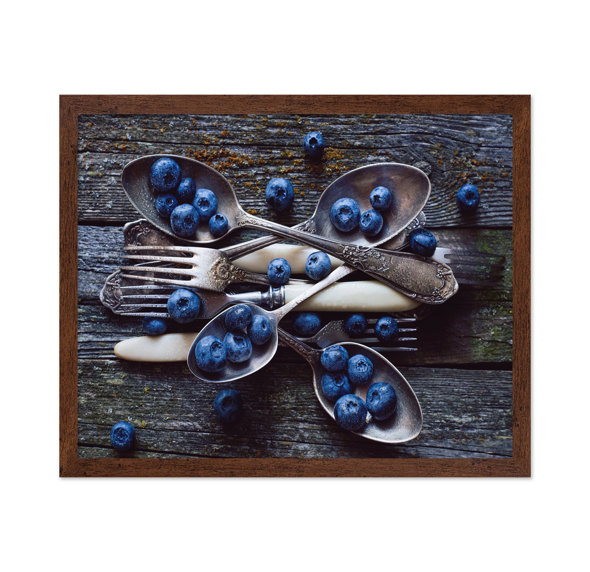 Fresh Blueberries On Weathered Wooden Planks