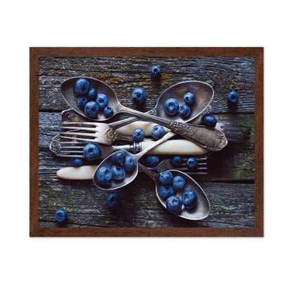 Fresh Blueberries On Weathered Wooden Planks