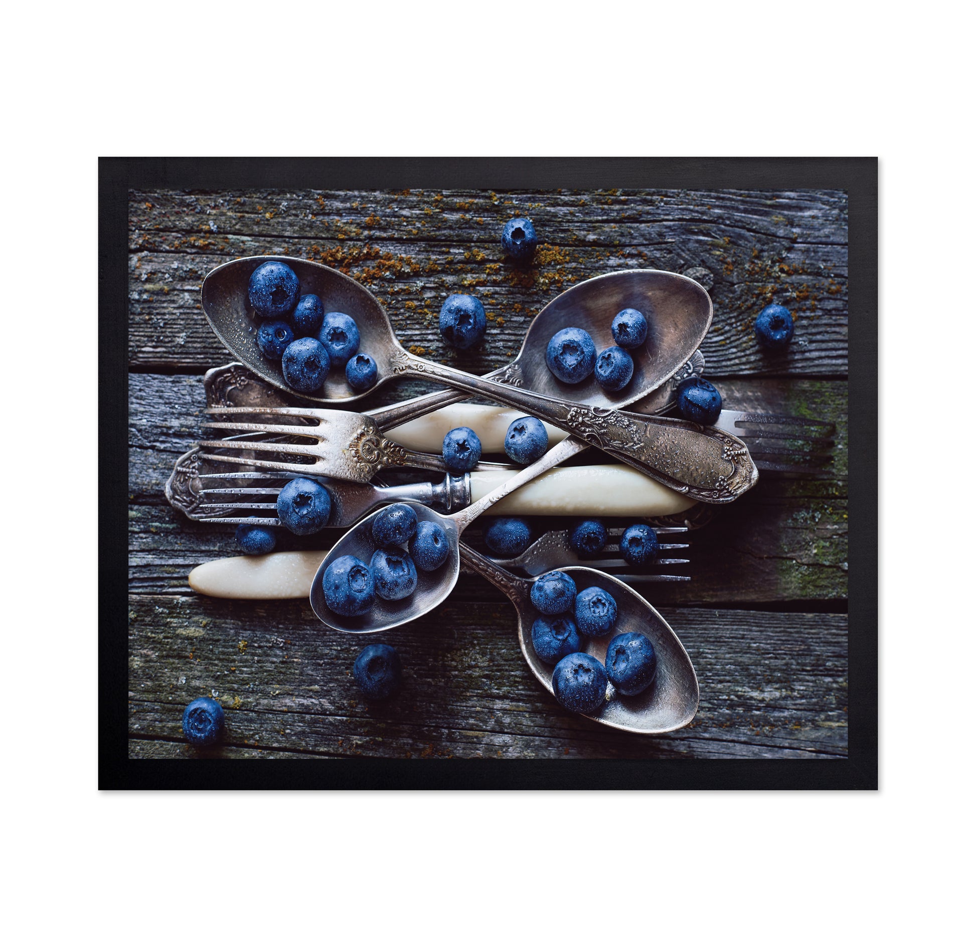 Fresh Blueberries On Weathered Wooden Planks