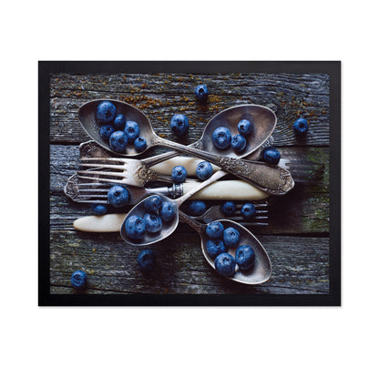 Fresh Blueberries On Weathered Wooden Planks