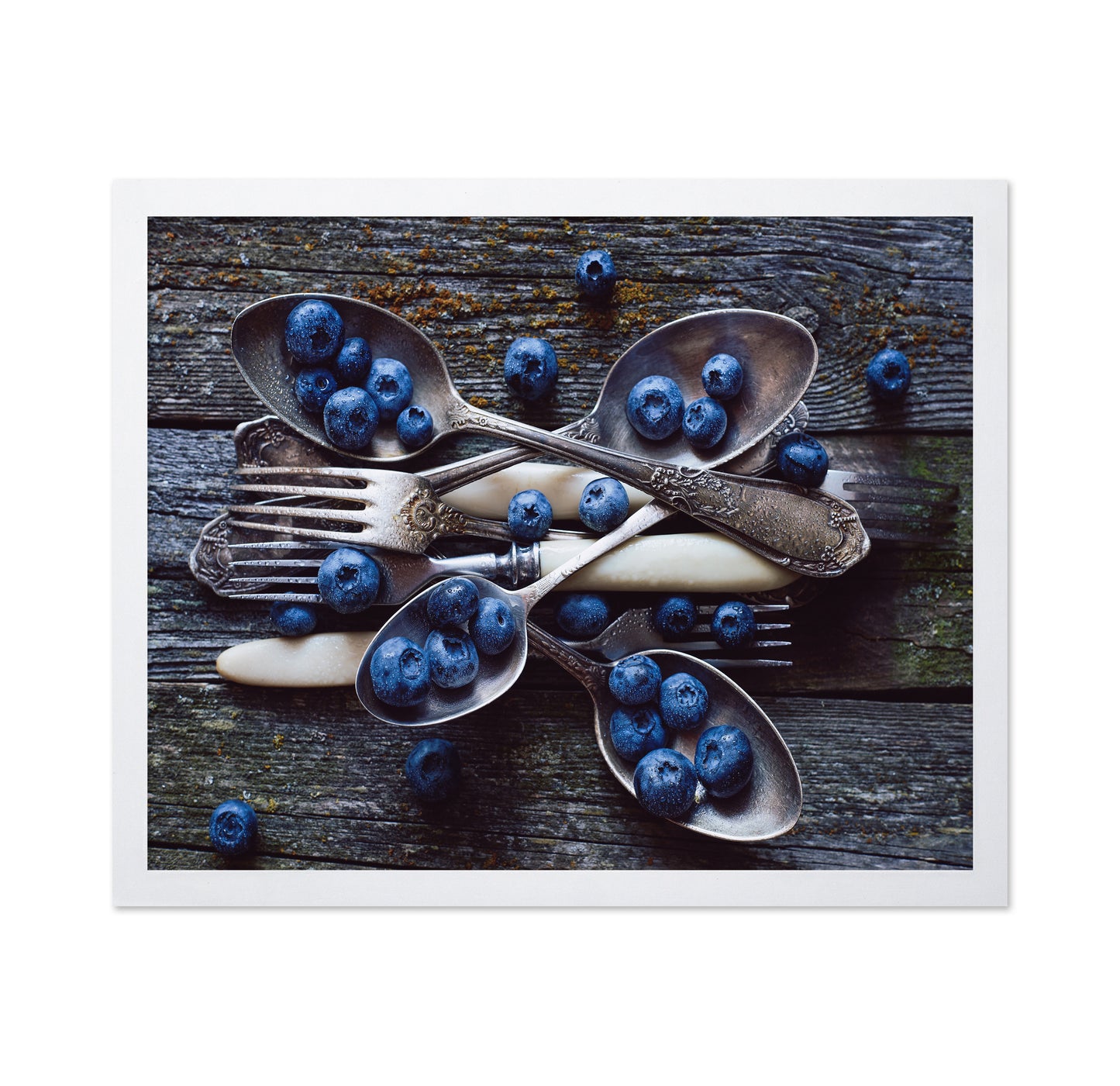 Fresh Blueberries On Weathered Wooden Planks