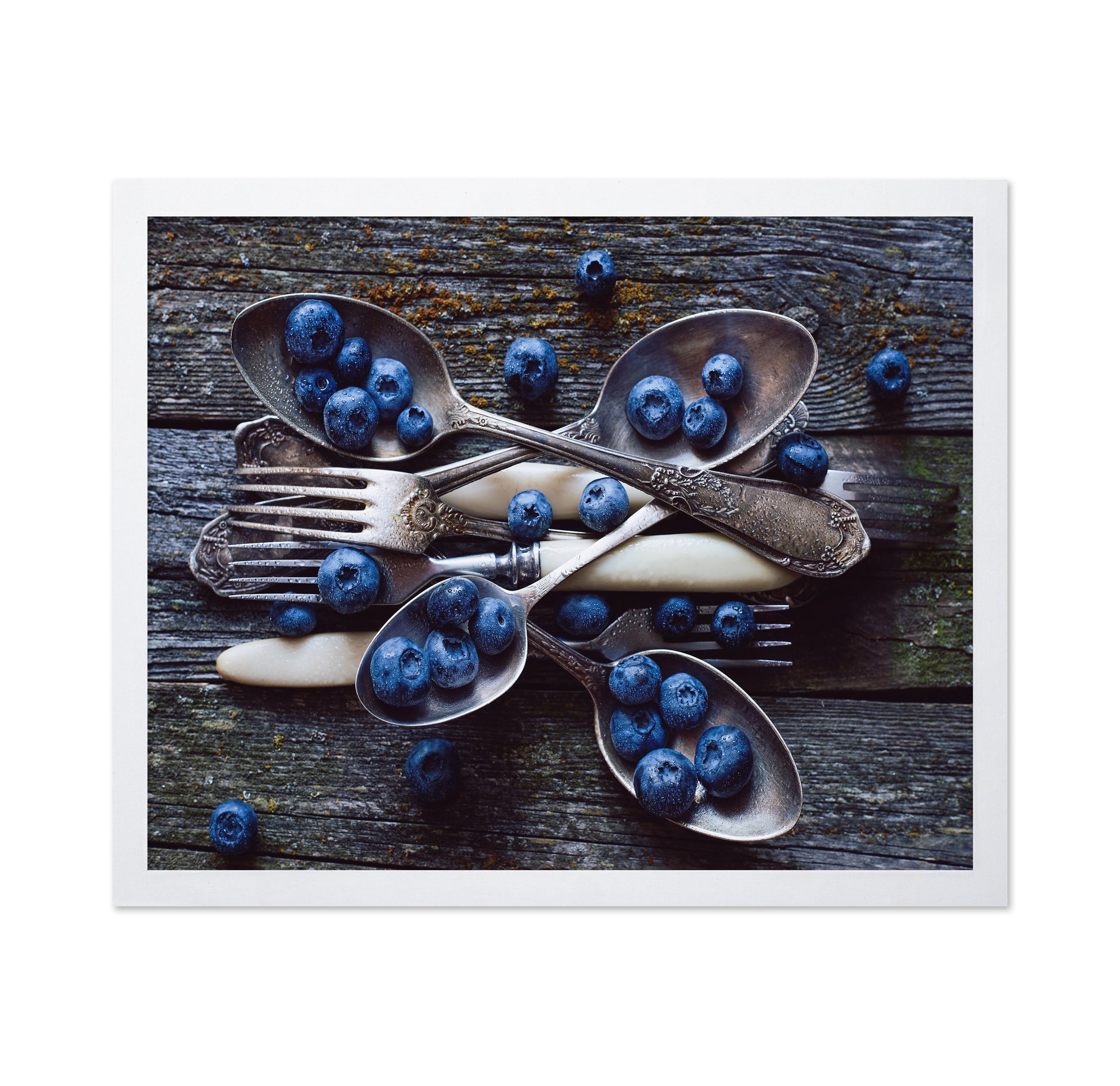 Fresh Blueberries On Weathered Wooden Planks