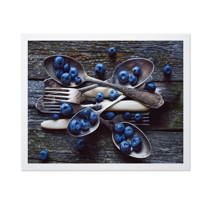 Fresh Blueberries On Weathered Wooden Planks