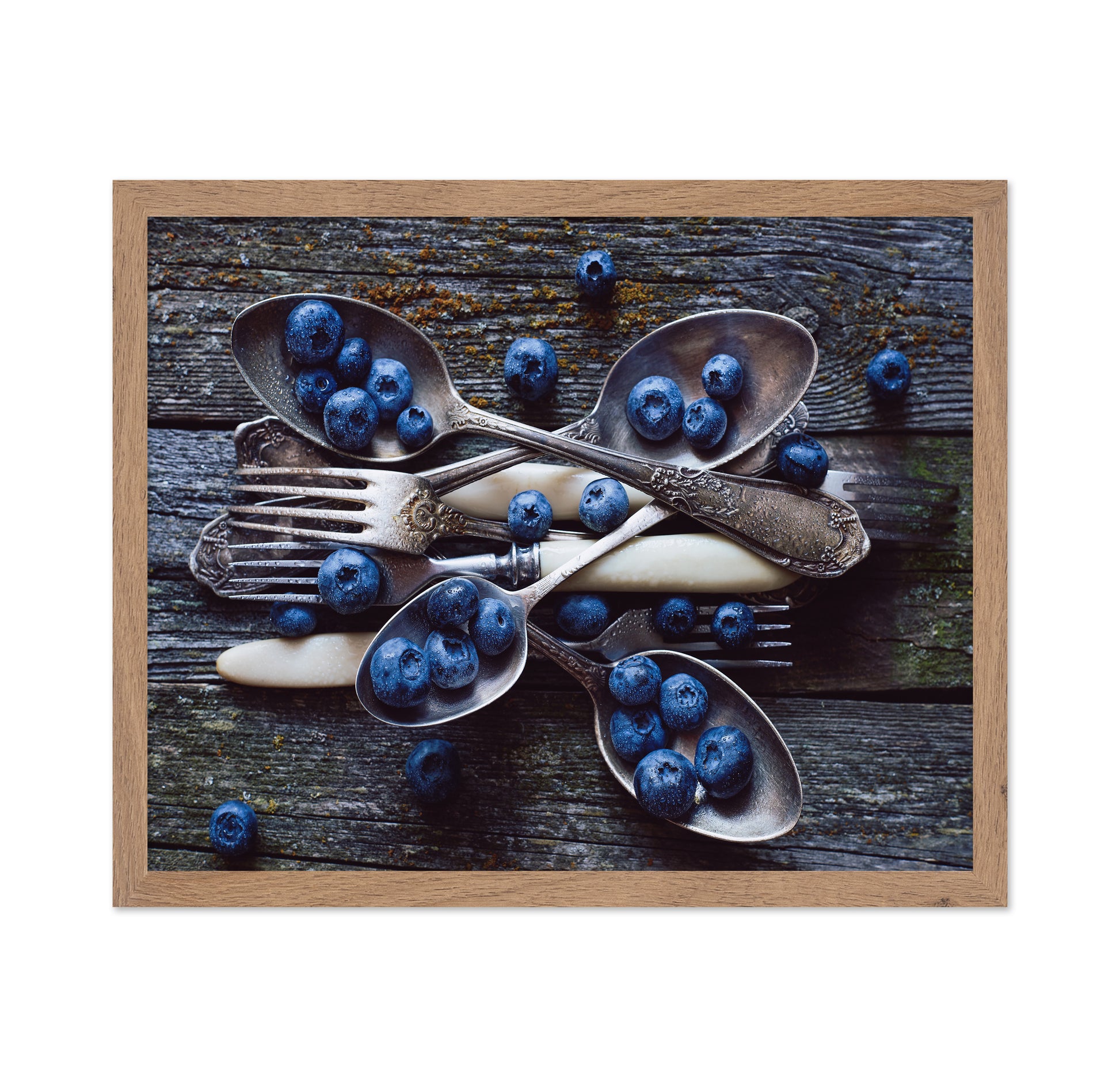 Fresh Blueberries On Weathered Wooden Planks