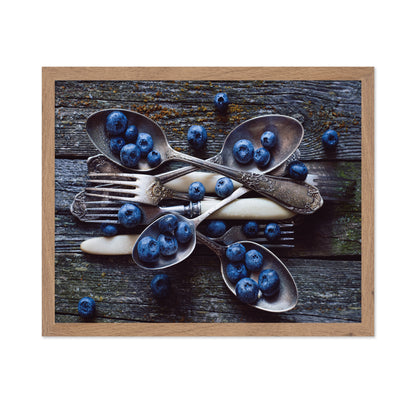 Fresh Blueberries On Weathered Wooden Planks