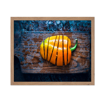 Bell Pepper On A Rustic Wooden Board
