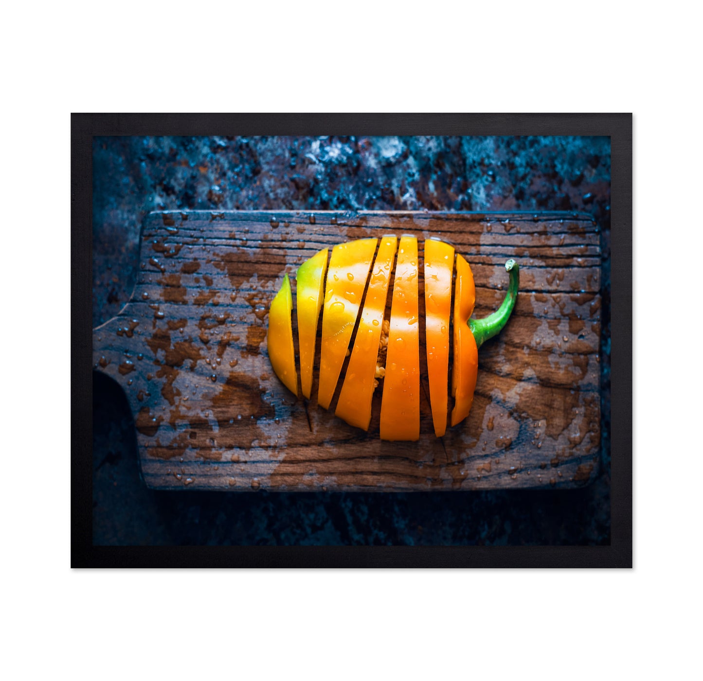 Bell Pepper On A Rustic Wooden Board