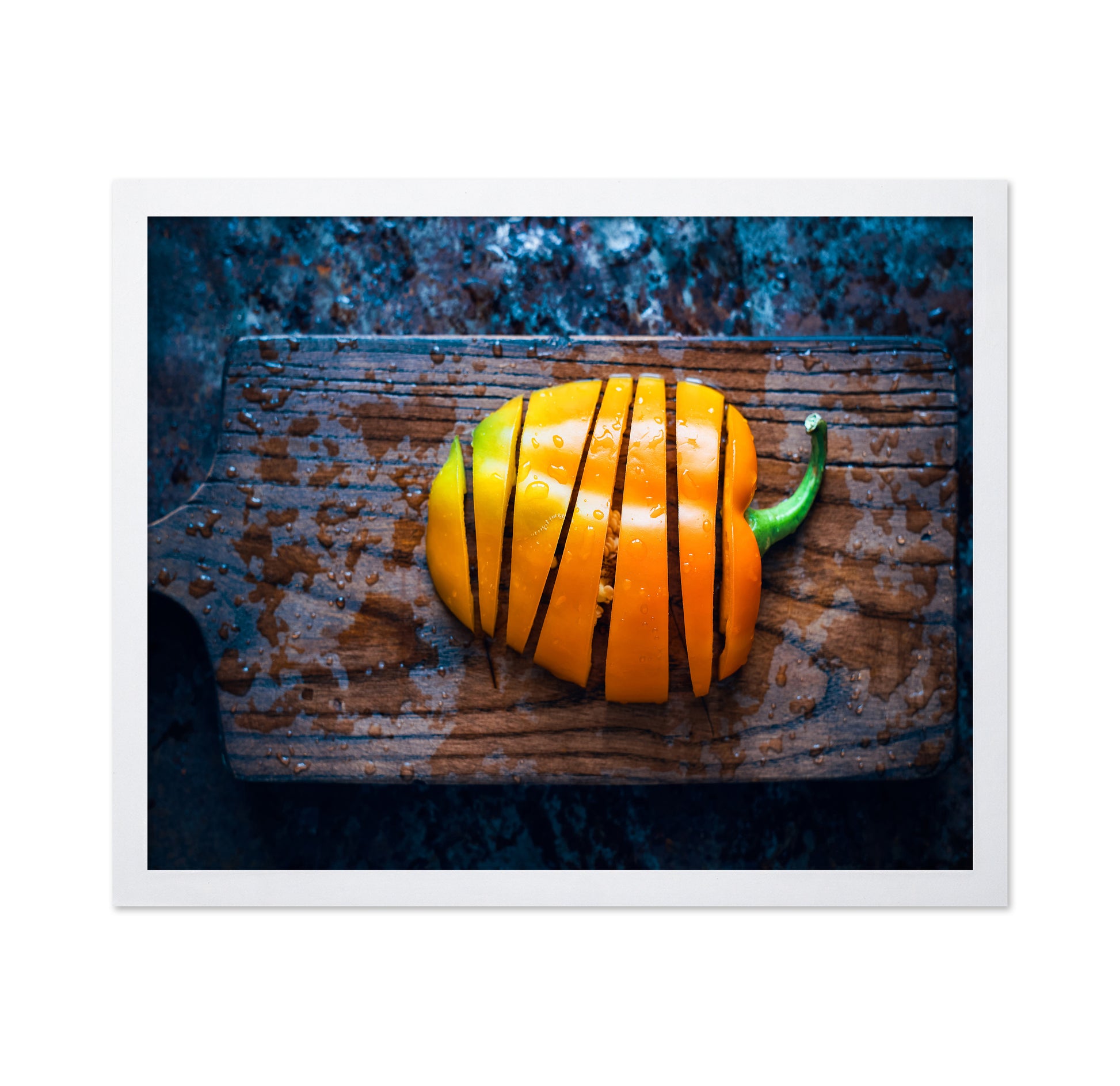Bell Pepper On A Rustic Wooden Board