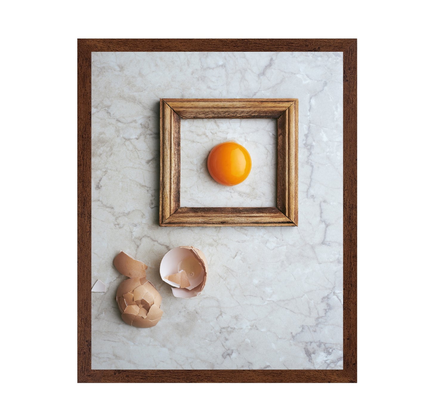 Yolk Framed By A Wooden Frame
