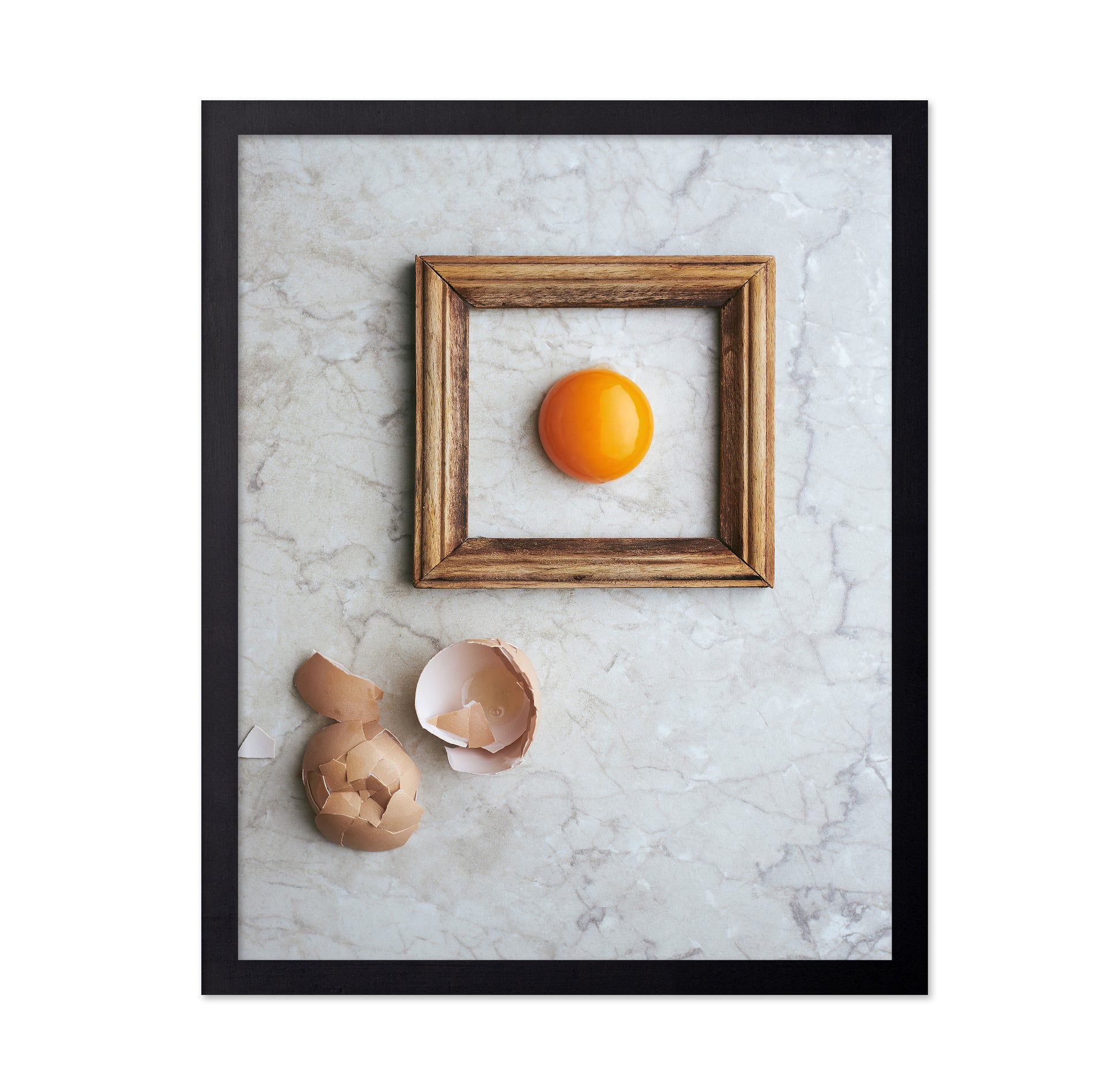 Yolk Framed By A Wooden Frame