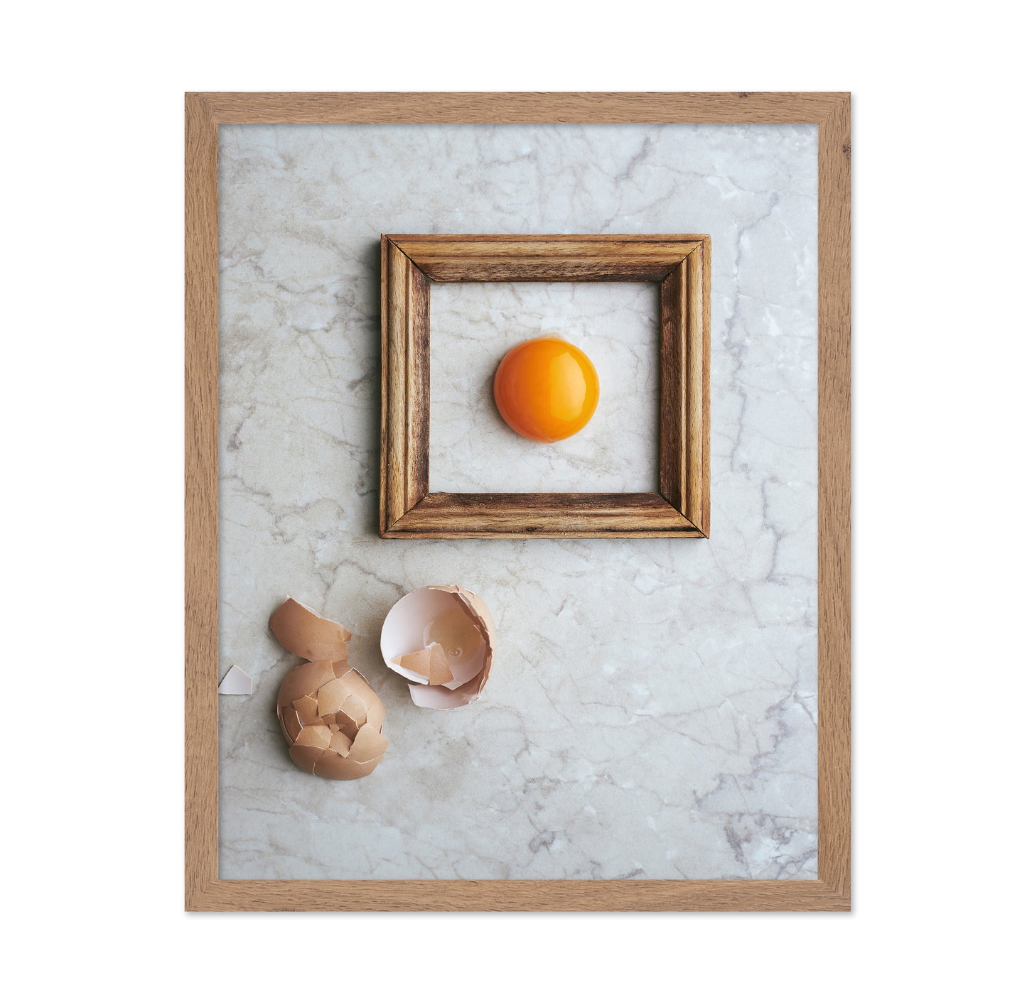 Yolk Framed By A Wooden Frame