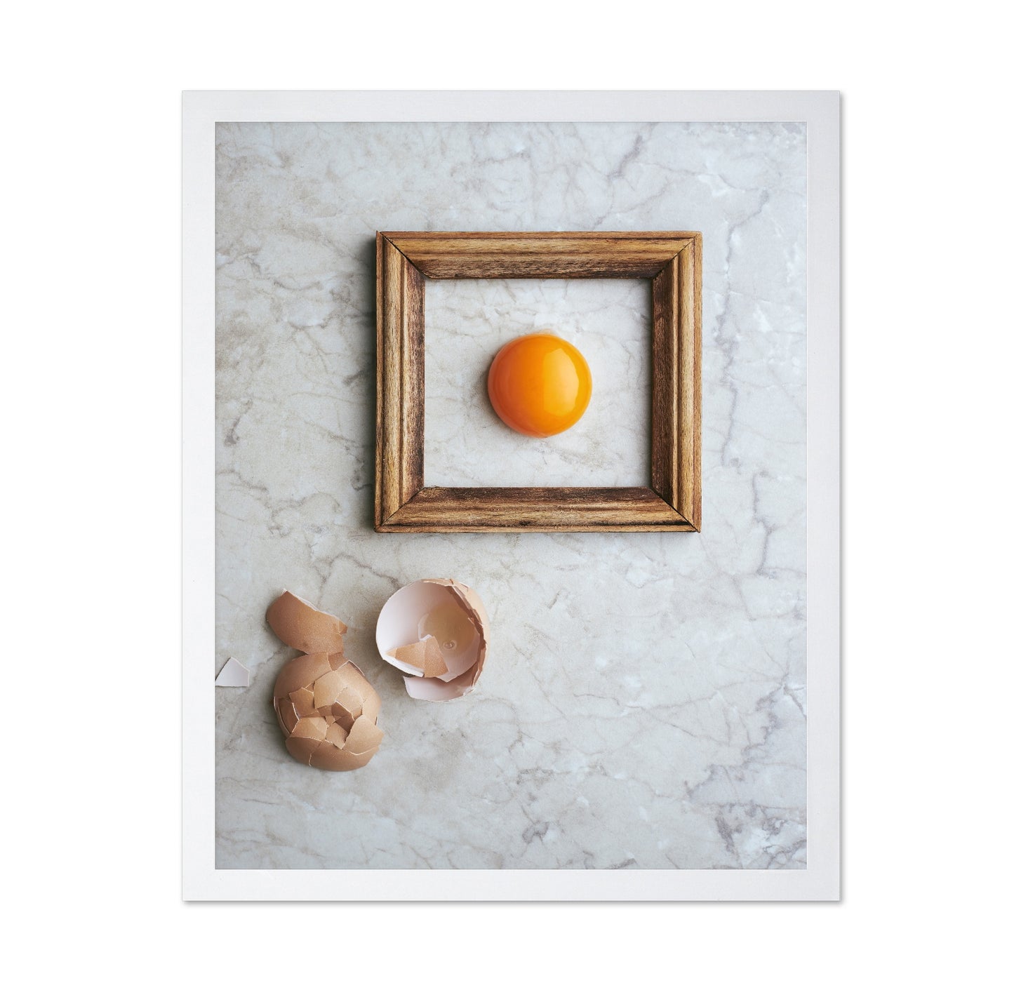 Yolk Framed By A Wooden Frame