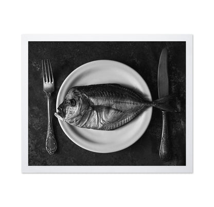 Fish On A Plate With A Fork And Knife