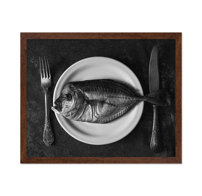 Fish On A Plate With A Fork And Knife