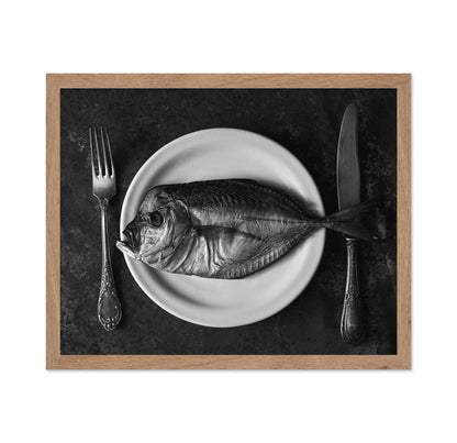 Fish On A Plate With A Fork And Knife