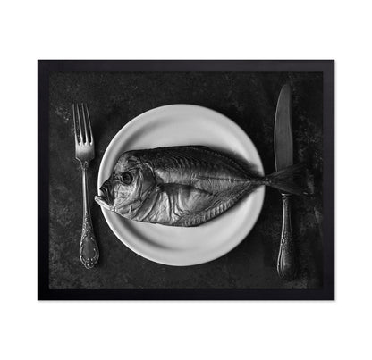Fish On A Plate With A Fork And Knife