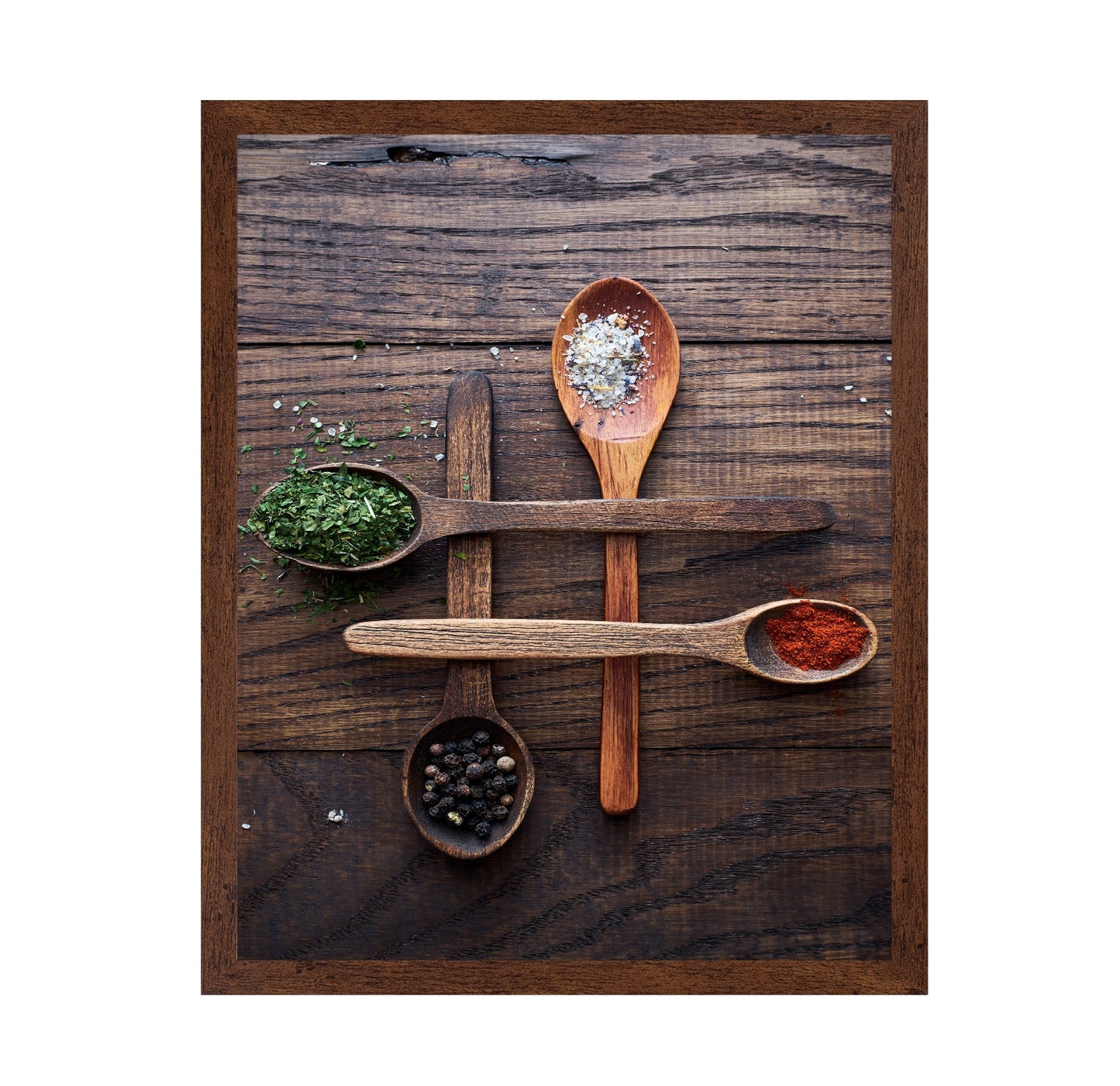 Wooden Spoons With Colorful Spices
