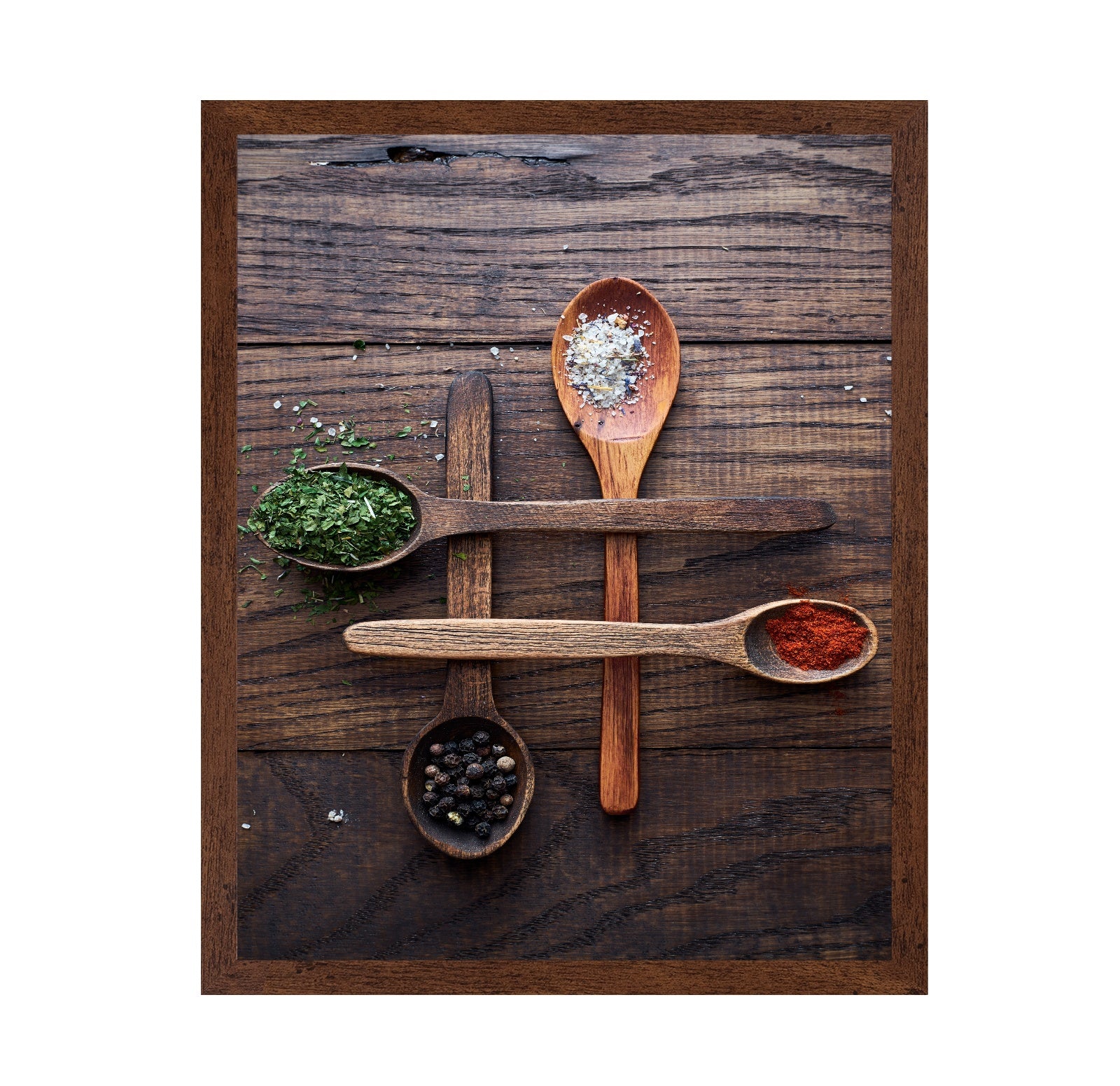 Wooden Spoons With Colorful Spices