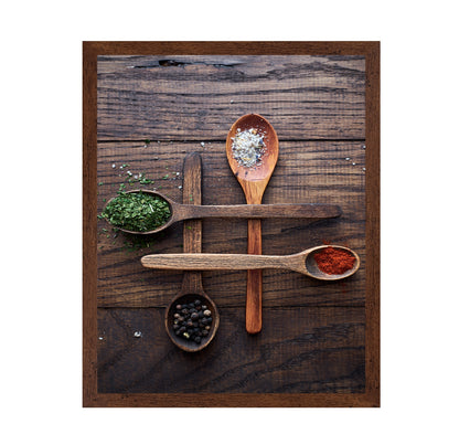 Wooden Spoons With Colorful Spices