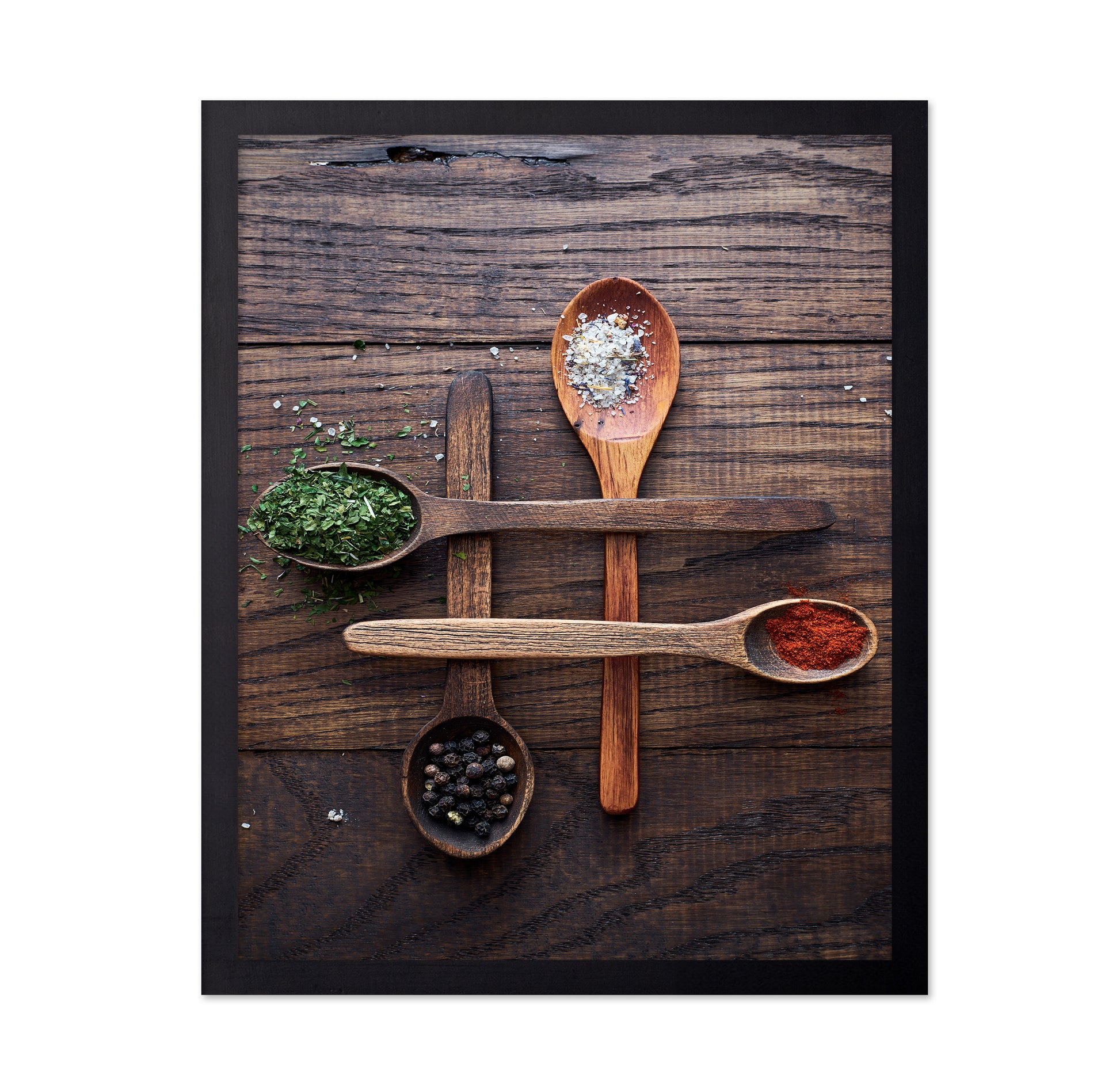 Wooden Spoons With Colorful Spices