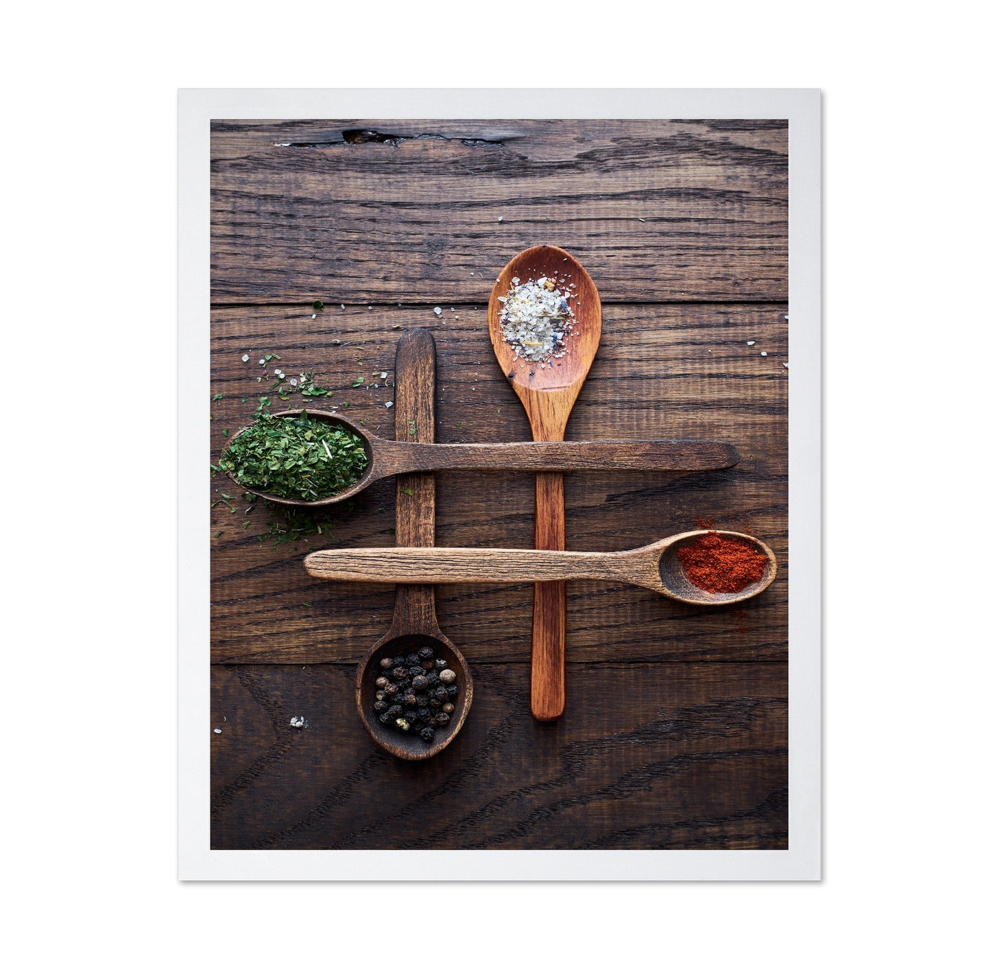 Wooden Spoons With Colorful Spices