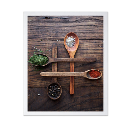 Wooden Spoons With Colorful Spices