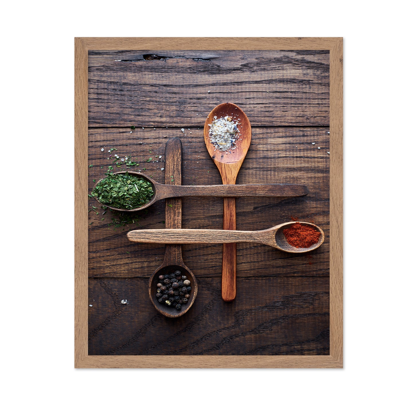 Wooden Spoons With Colorful Spices