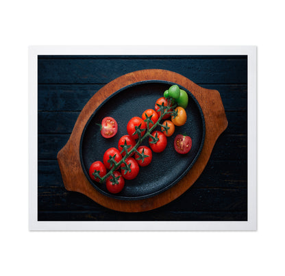 Cherry Tomatoes Arranged On A Vine