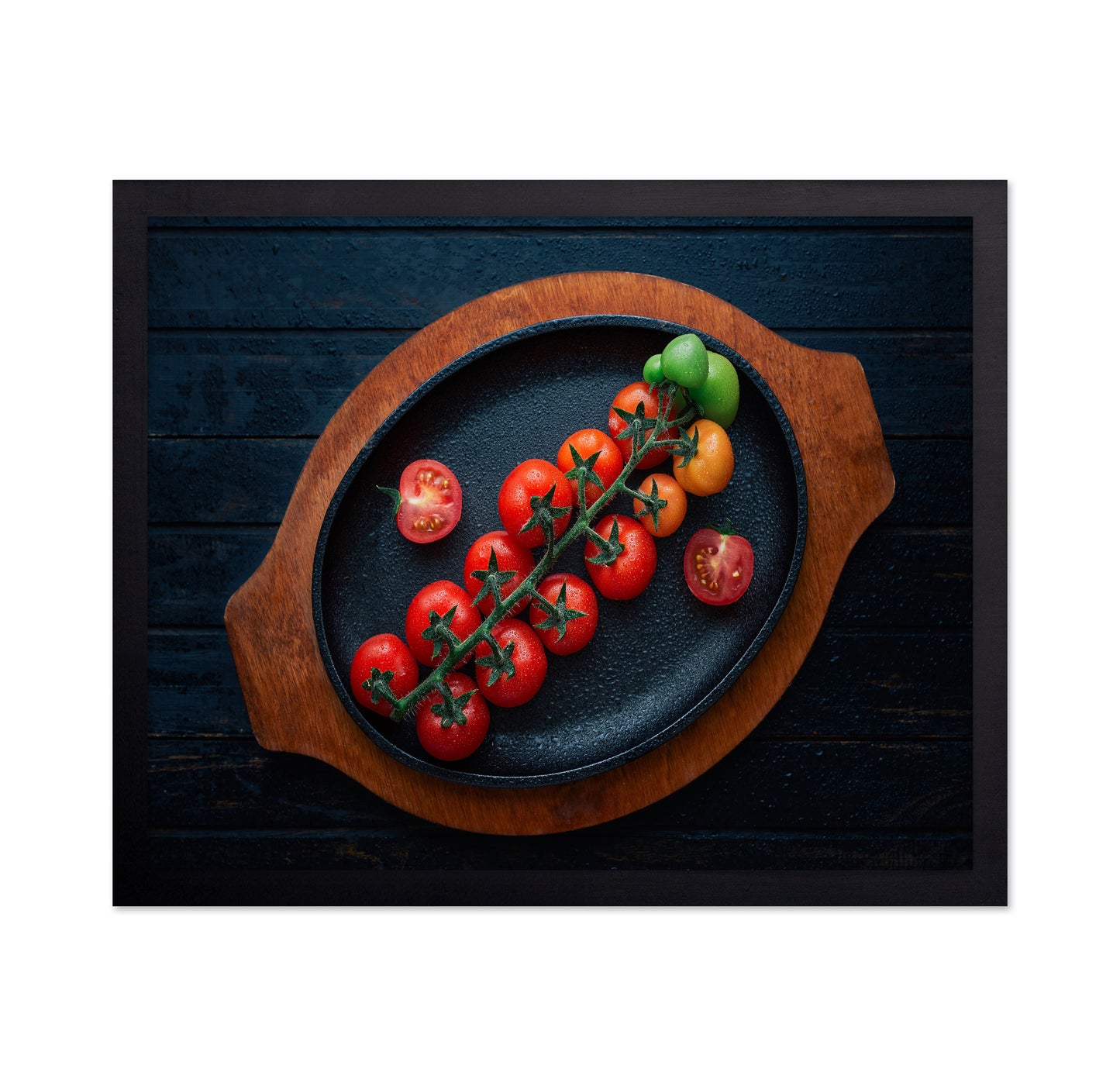 Cherry Tomatoes Arranged On A Vine