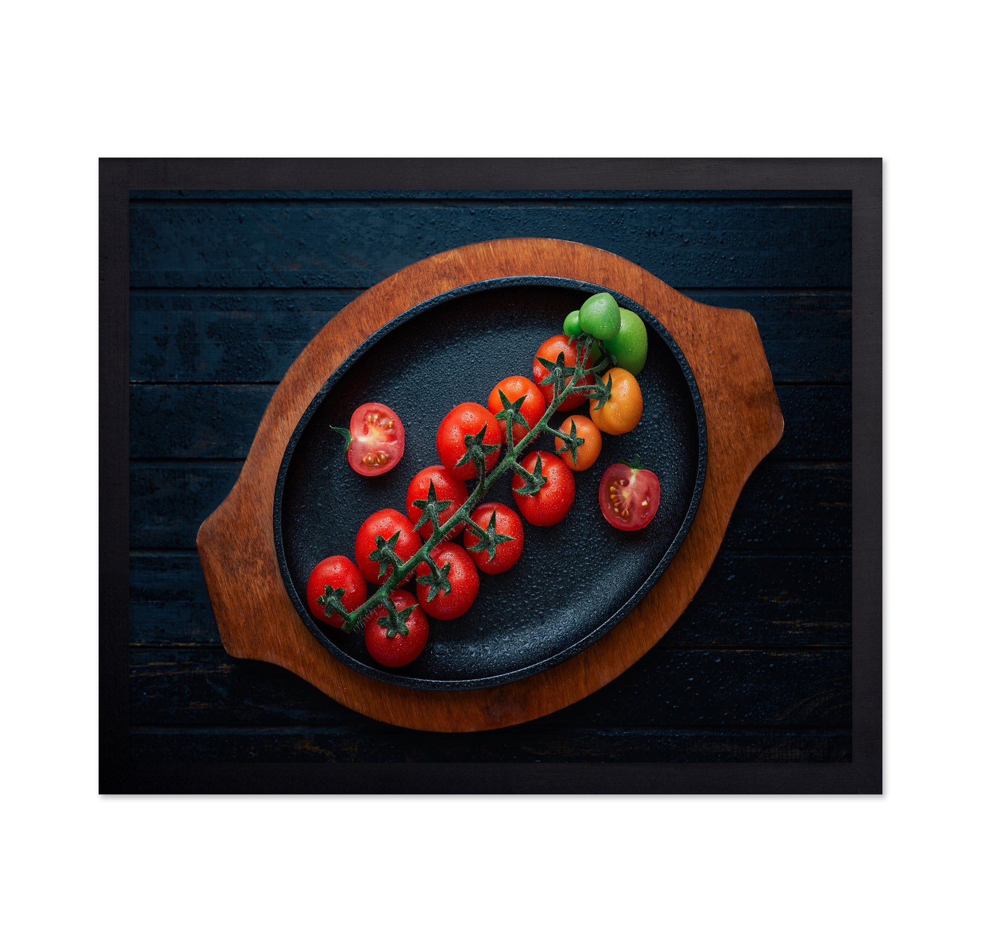 Cherry Tomatoes Arranged On A Vine