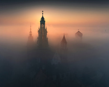 Foggy Krakow Church Palace