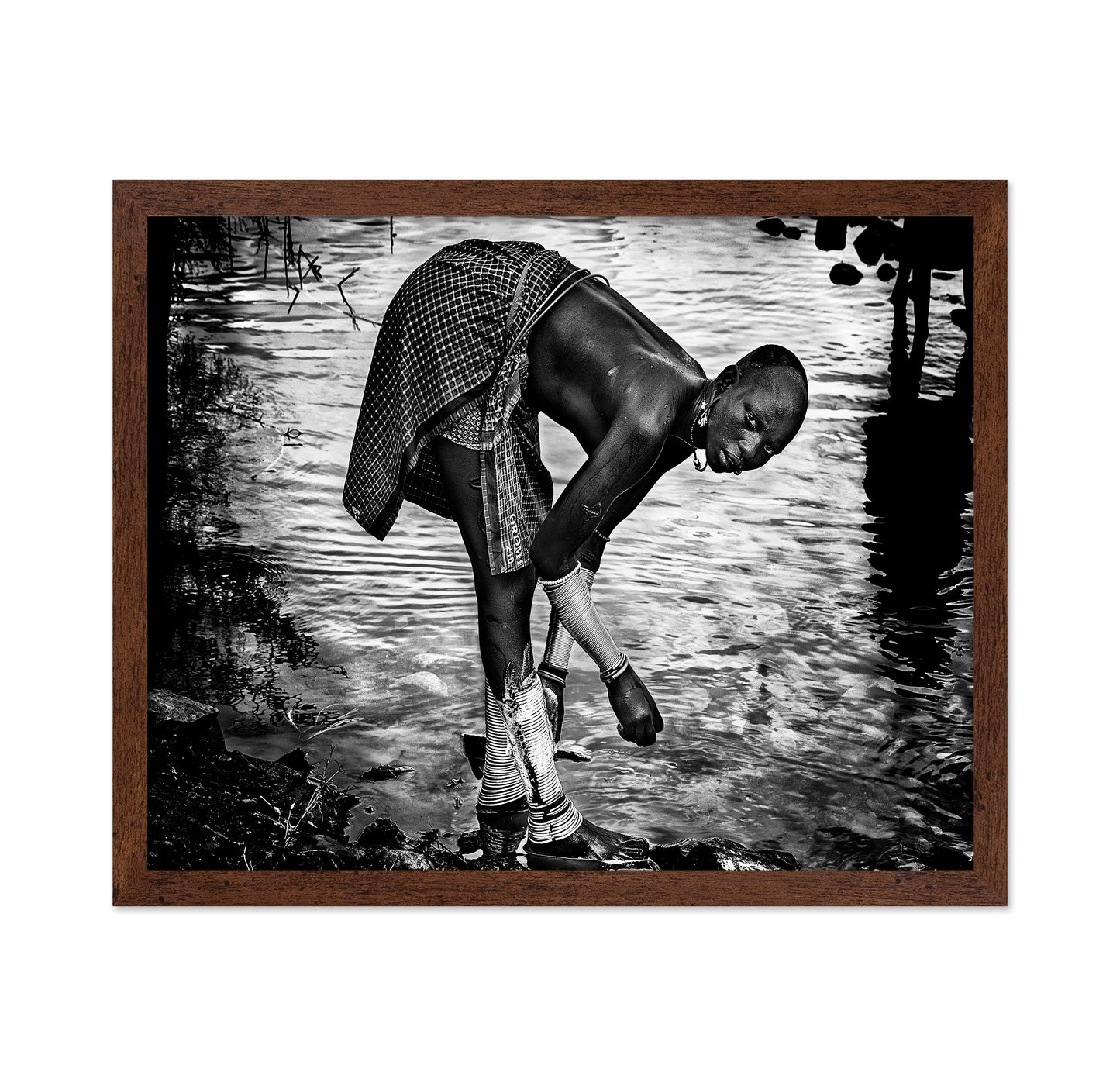 Surma Tribe Woman Washing Up Her Jewelry