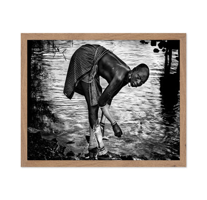 Surma Tribe Woman Washing Up Her Jewelry