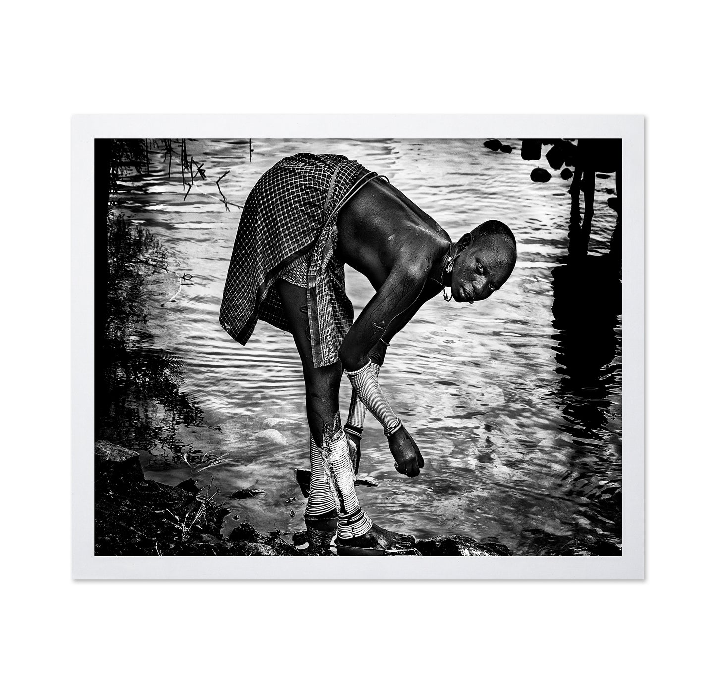 Surma Tribe Woman Washing Up Her Jewelry