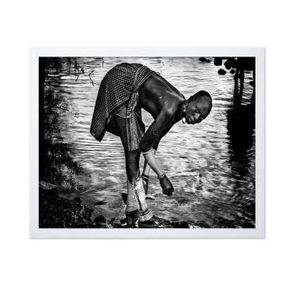 Surma Tribe Woman Washing Up Her Jewelry
