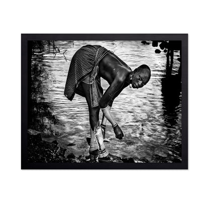 Surma Tribe Woman Washing Up Her Jewelry