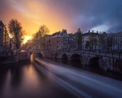 Amsterdam - Sunset On The Canal