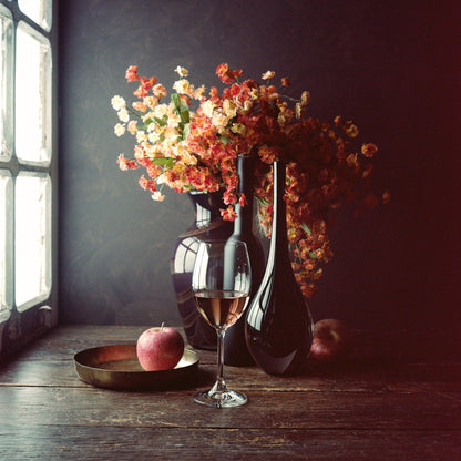 Still Life With Wine And An Apple